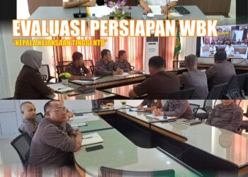 Kejari Lotim mengikuti kegiatan “EVALUASI PERSIAPAN WBK”
