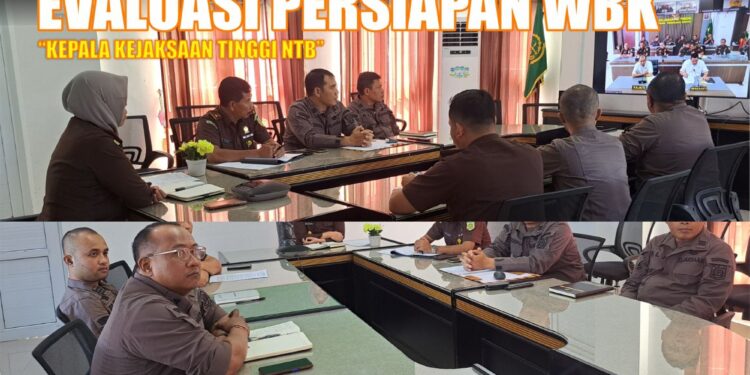 Kejari Lotim mengikuti kegiatan “EVALUASI PERSIAPAN WBK”